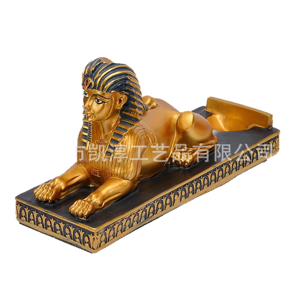 El mejor dios del gato egipcio Anubis, soporte de mango de vino, soporte de teléfono móvil, esfinge, adornos de resina
