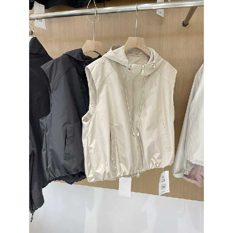 Z3J [1,2 миллиона человек собирают] Европейская станция 2025, весенний новый женский европейский жилет с капюшоном, однотонный модный