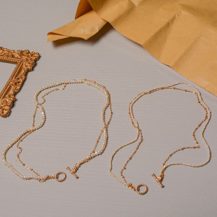 Double-Layer Baroque Millet Bead Clavicle Chain Summer Stacked Twist High-End Natural Freshwater Pearl Necklace Retro Women