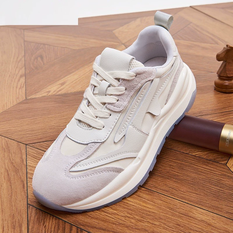 2024 осень дикий цвет высокая женская обувь повседневная модная толстая подошва waff agan обувь повышая обувь ретро