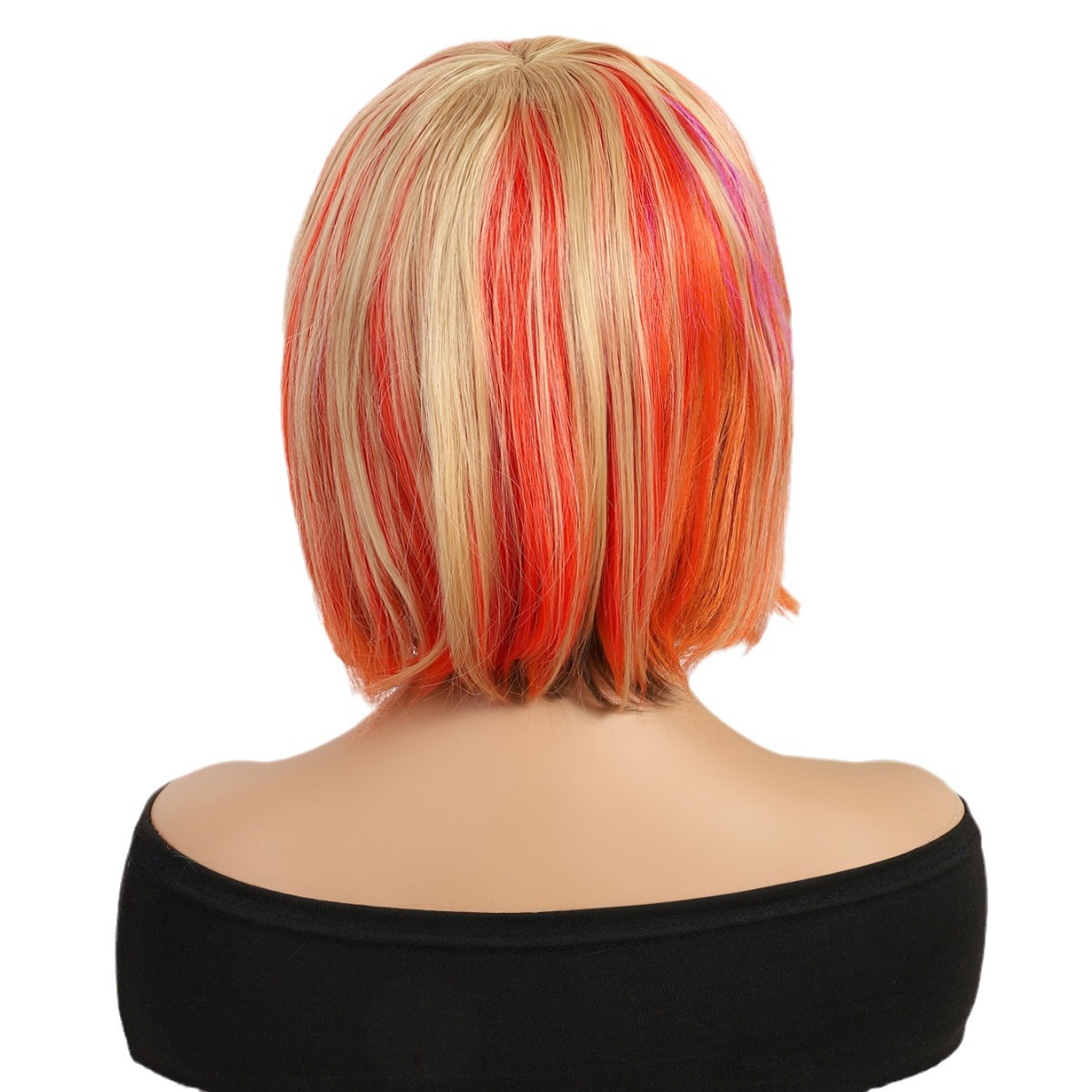 Nuevo estilo transfronterizo rojo degradado largo recto 12inch sin encaje peluca europea y americana brasileña