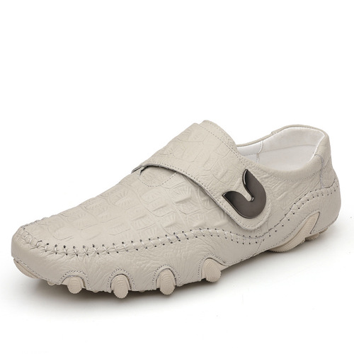 Men's Leather Shoes, New Fall Collection, Full-Grain Calfskin, Fashion Crocodile Print Men's Shoes
