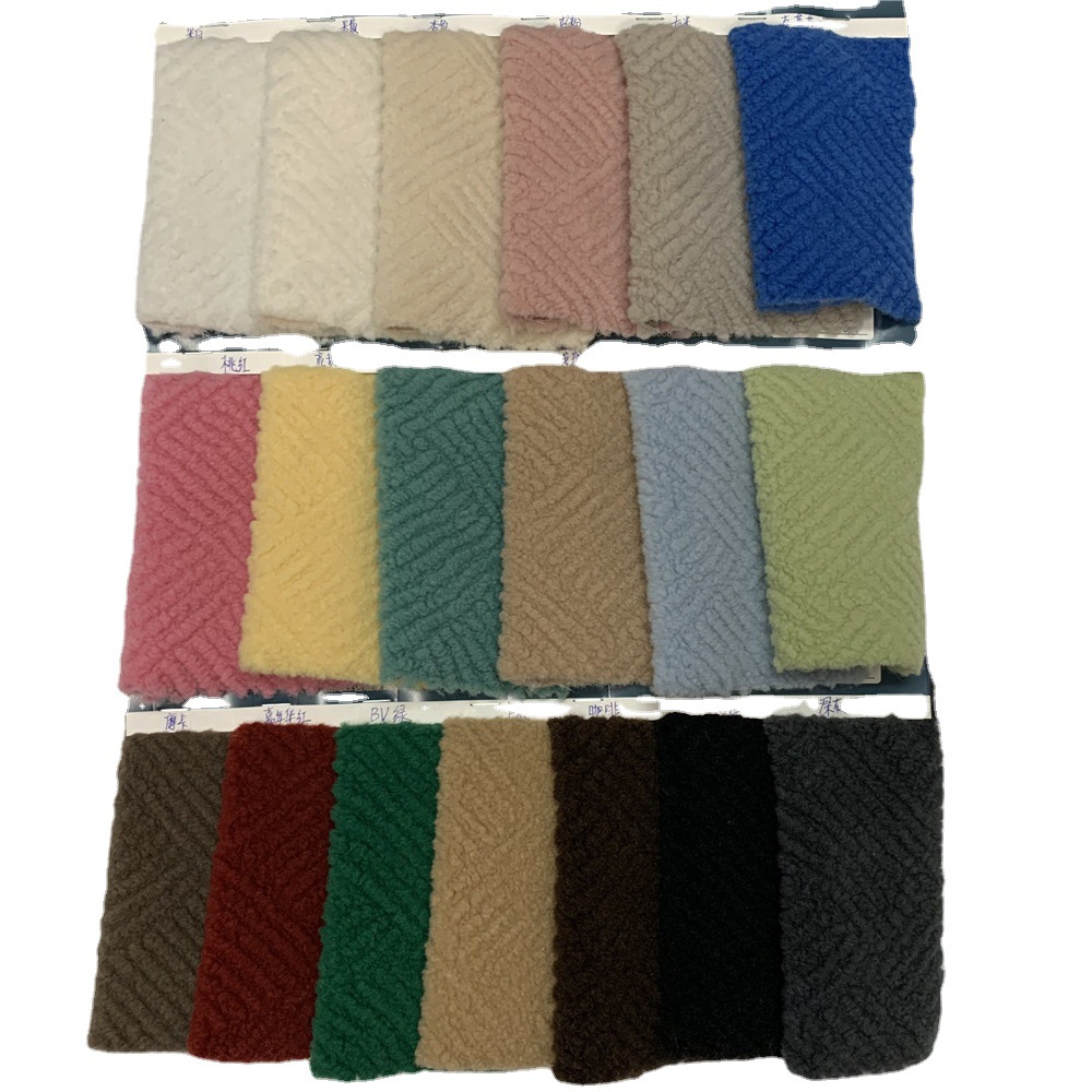 新款  加厚颗粒羊绒 小粒斜格羊绒 斜纹格子绒 服装鞋帽卫衣面料