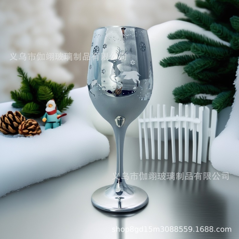 メーカー卸売ファッションクリエイティブクリスマスワイングラス手作りガラスゴブレット赤ワイングラスガラスワインセット|undefined