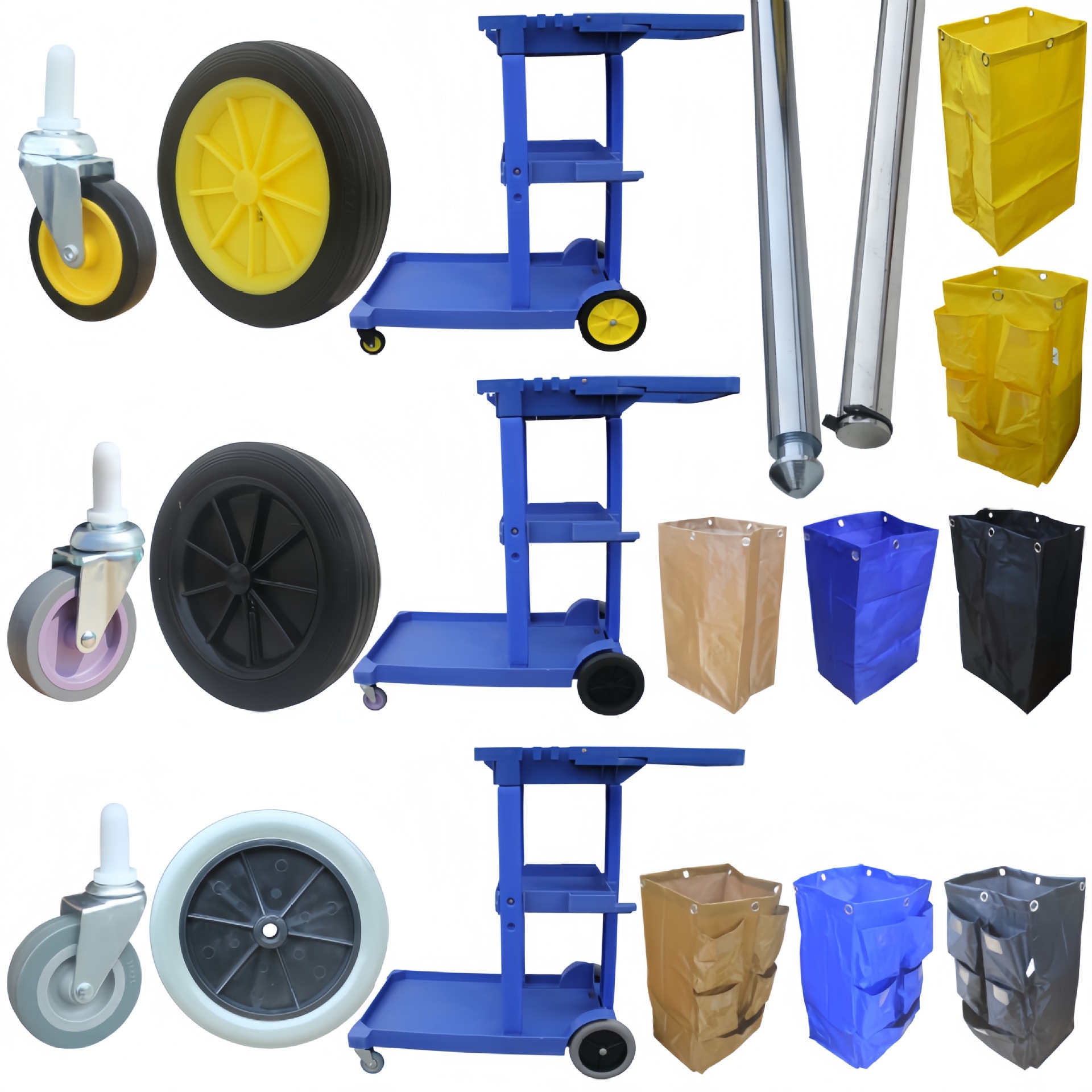 客房服务车保洁车清洁车轮子前轮后轮榨水车万向轮轱辘布袋牛津布