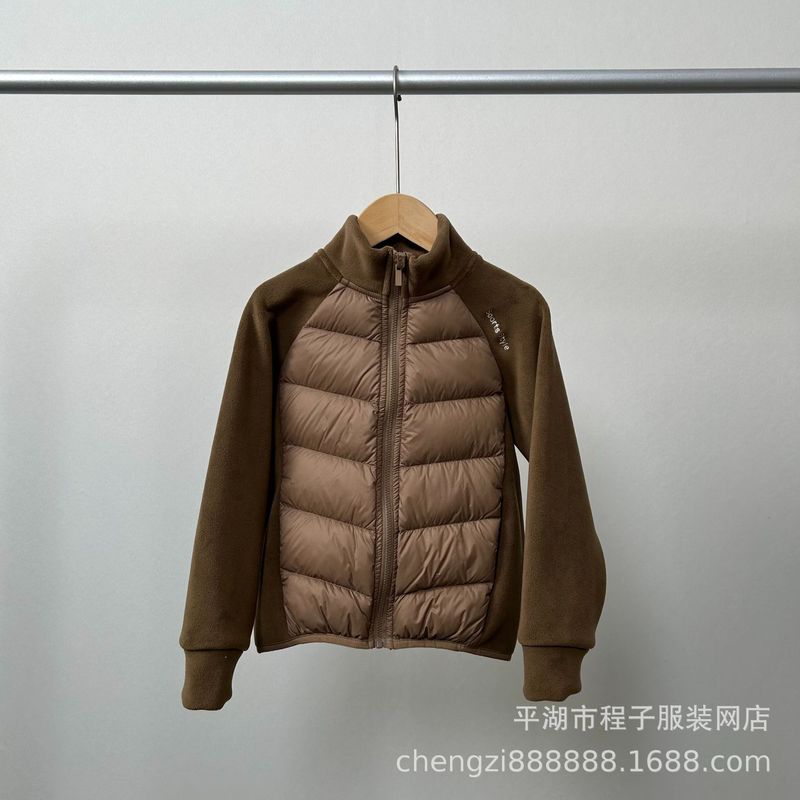 2025秋冬新款90绒儿童男女童宝宝轻薄羽绒服立领拼接保暖校服神器|undefined