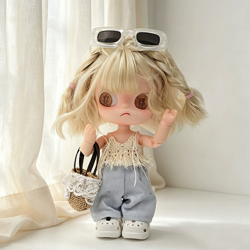 Одежда для куклы BJD Zsiga: ажурный вязаный топ с бахромой