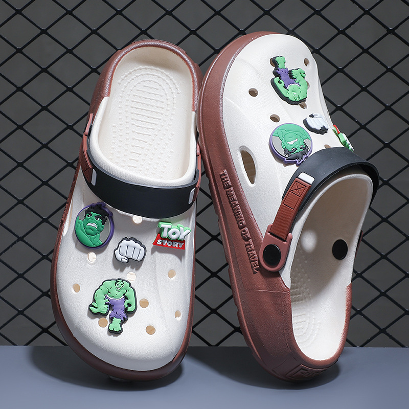 Eva hueco hueco zapatos para hombres cruzados verano 2025 nuevas zapatillas de playa antideslizantes de fondo grueso al aire libre verano