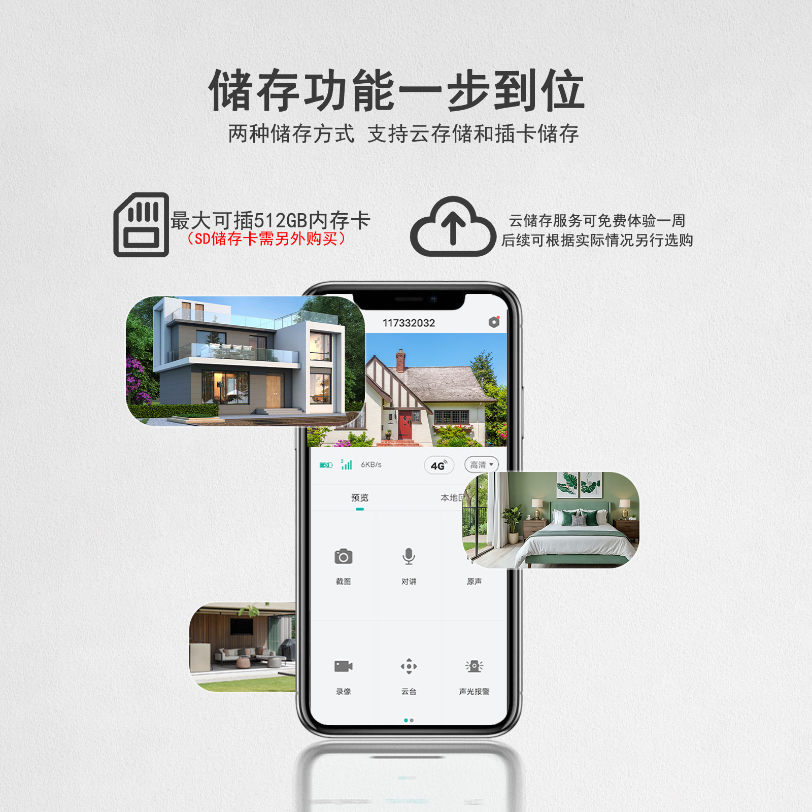 Rui2K ultra alta definición sin flujo al aire libre de baja potencia no enchufable 4G conjunto de cámara solar