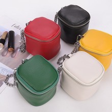 新款迷你真皮小巧复古耳机口红收纳包便携化妆品手拎拉链化妆包