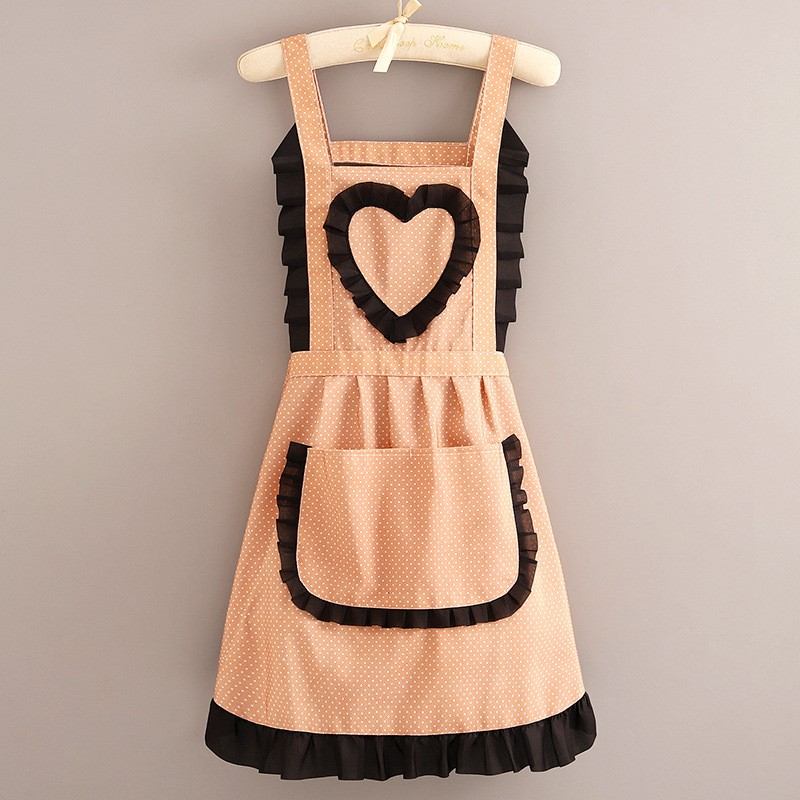 캔버스 스트랩 공주 드레스 작은 물방울 무늬 카키