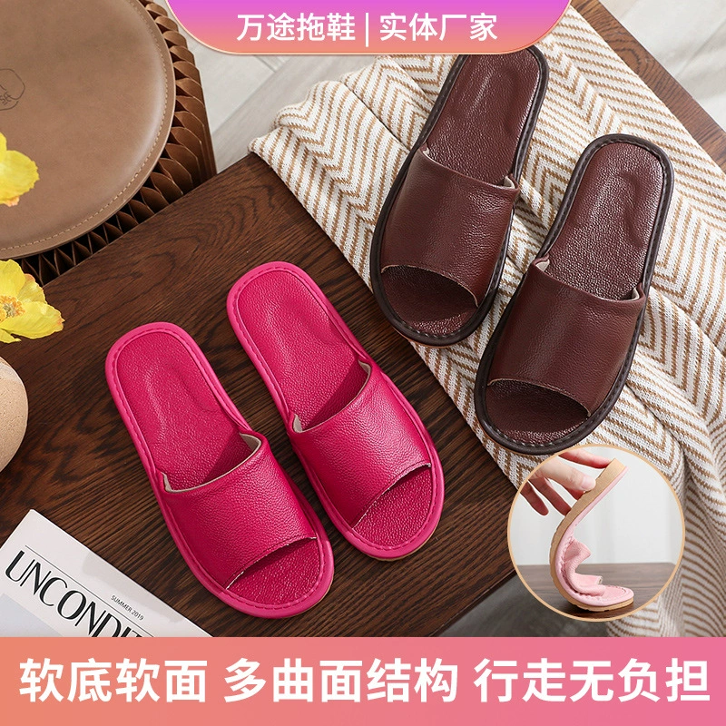 Летние мужские и женские домашние японские сандалии из натуральной кожи Haining, тапочки большого размера из воловьей кожи, офисные шлепанцы оптом