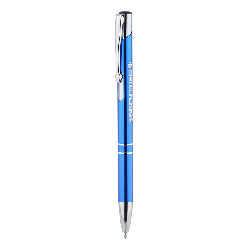Bolígrafo metálico retráctil en stock con punta inclinada, cuerpo de aluminio, bolígrafo de punta redonda, logotipo personalizable, grabado publicitario, branding, regalo empresarial, bolígrafo de tinta a base de aceite.