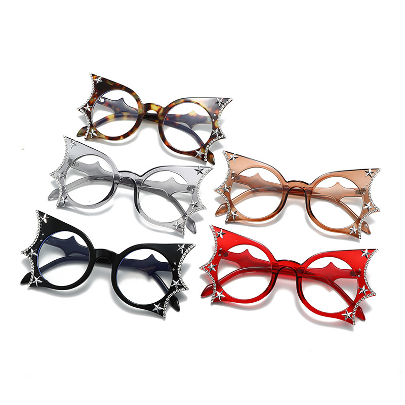 Fashion Bat Wing Eyeglass Frames For Women Diamond Studded Style_voghion.com