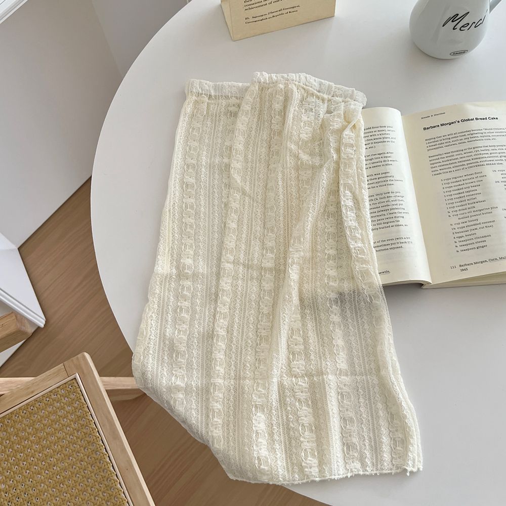 살구색 세로 줄무늬