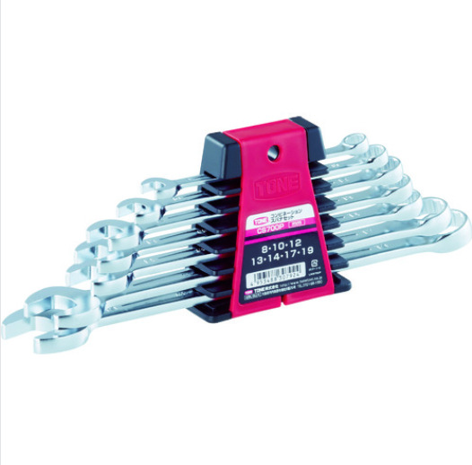 日本TONE前田 CS700P 两用扳手套装 公制 机修手动工具 7件套