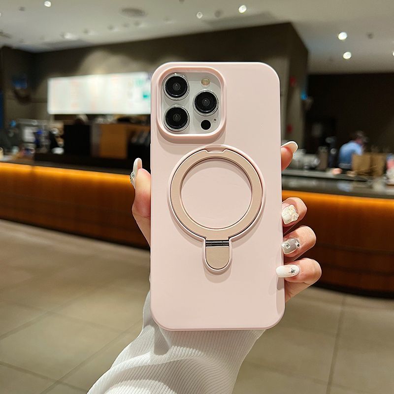 Mobile Phone Case Apple Protective Cover Magnetic Real Liquid Silicone Bracket Dot Soft All-Inclusive Ultra-Thin