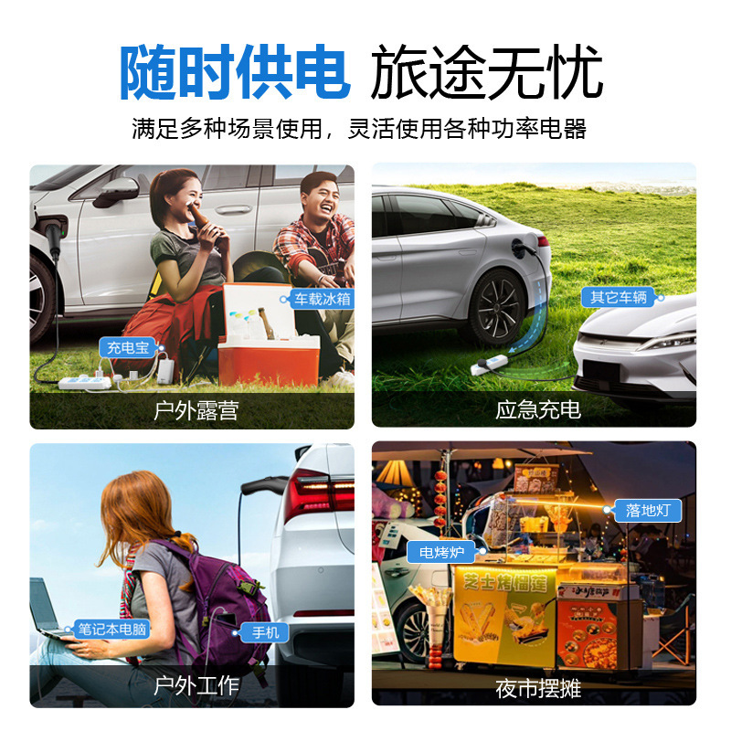European Standard New Energy Vehicle External Discharging Power Gun Conversion Plug Adapter Byd Chery Geely V2L Discharging Gun 16A