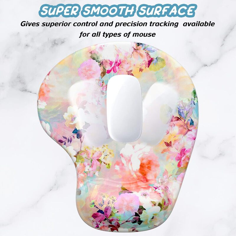 Ergonomic Mouse Pad with Wrist Support, Gel and Non-Slip Pu Base, Custom Pattern Wrist Rest Ergonomic Mouse Pad with Wrist Support, Gel and Non-Slip Pu Base, Custom Pattern Wrist Rest