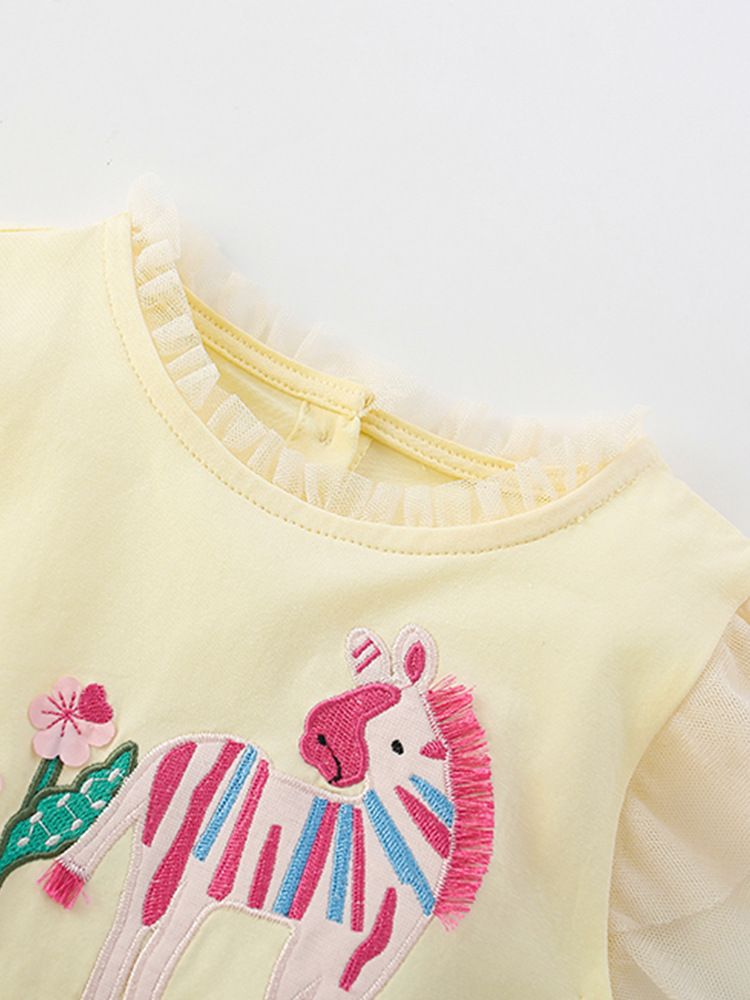Vestido de princesa de niña malwee transfronterizo nuevo estilo de verano vestido de niños pequeños y medianos europeos y americanos con cuello redondo lindo estampado
