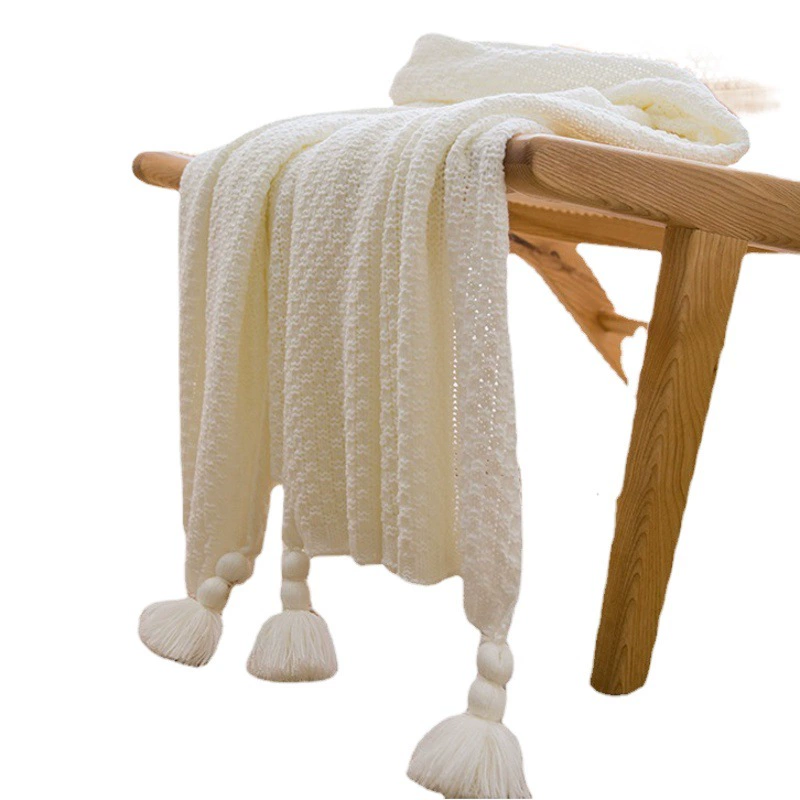 Ins Стиль Интернет Знаменитости Тот же Стиль Одеяло Ручной Работы Повседневный Обеденный Перерыв Офис Кисточка Диван Одеяло Простая Кровать Флаг Кровать Конец Одеяло