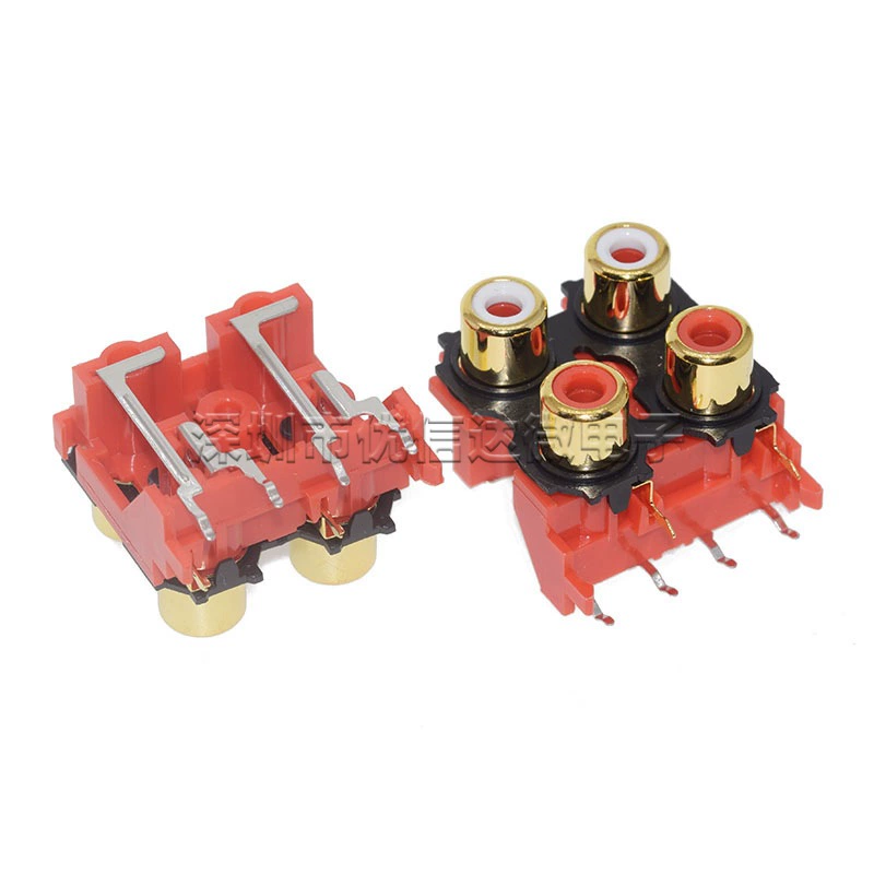 AV розетка AV4-8.4-13 позолоченный лотос RCA-405 того же ядра аудио мастер аудио 4 бита белый и красный