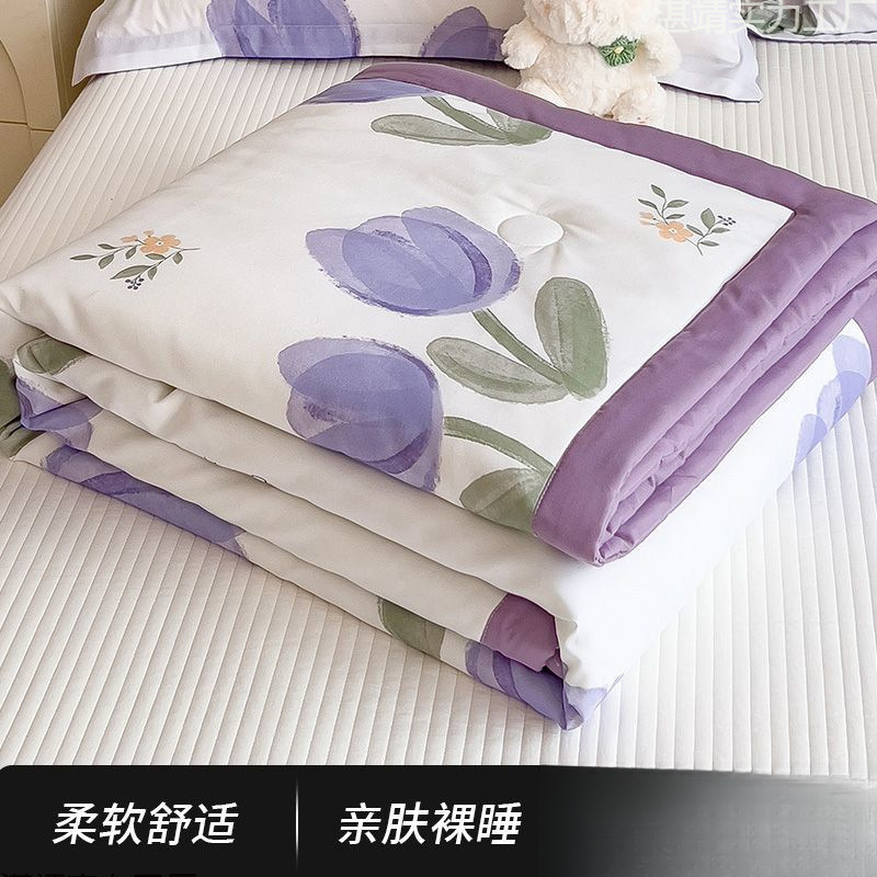 空调被夏凉被可机洗被子单人宿舍夏季全棉被芯薄款家用纤维被新款