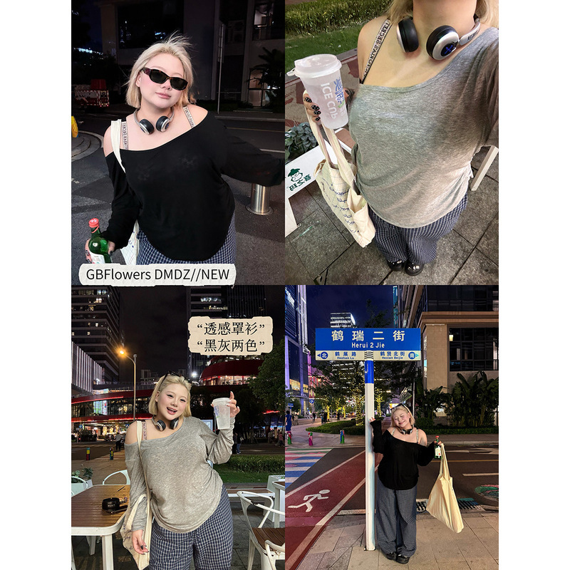 Global Floral Sheer Blouse Plus Size Thin Loose Casual Off-Shoulder Long Sleeve Blouse for Women Global Floral Sheer Blouse Plus Size Thin Loose Casual Off-Shoulder Long Sleeve Blouse for Women