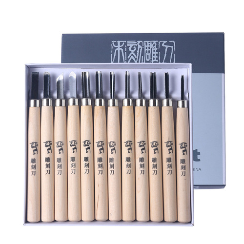 Woodpecker Wood Carving Knife Set Solid Wood Seal Engraving Seal Printmaking PM123/4/5/6 Tool Carving Knife Set