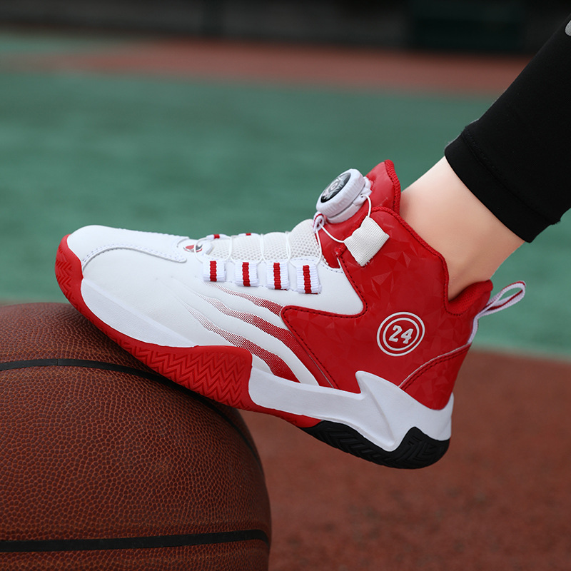 Sapatilhas de basquetebol para crianças leves com fecho giratório_voghion.com