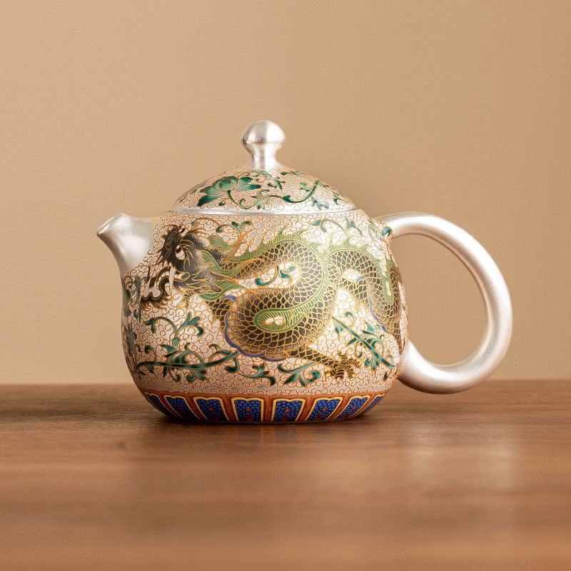 龙凤呈祥鎏银龙旦壶轻奢高档茶壶单壶家用功夫茶具泡茶器伴手礼盒