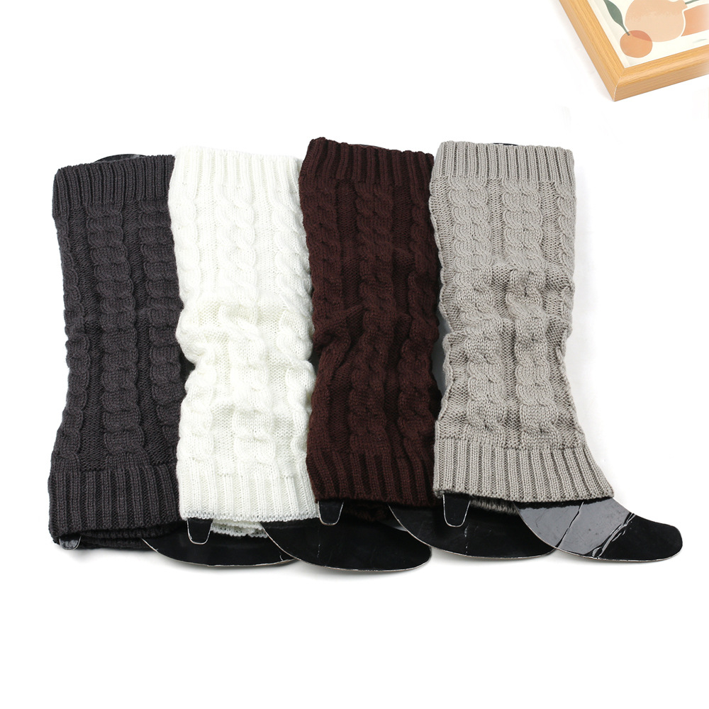 Damen-Beinlinge, Knöchel, Winter, warm, Stretch, gestrickt, Slouch, Thermo-Damen, dicke Wollmanschetten, Hanfstiefelsocken, schwarz-weiße Gamasche – Detail 17