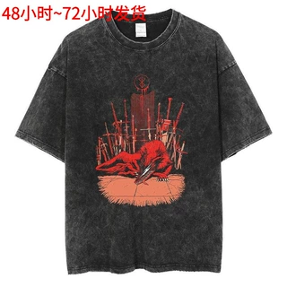 Harajuku Men Washed T-Shirts Japanese Anime 2025 Print T Shi