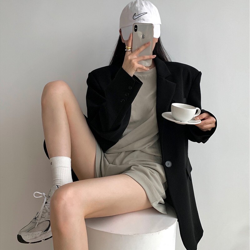 Benview经典风衣女高级感英伦风翻领系带设计休闲廓形大衣外套|undefined