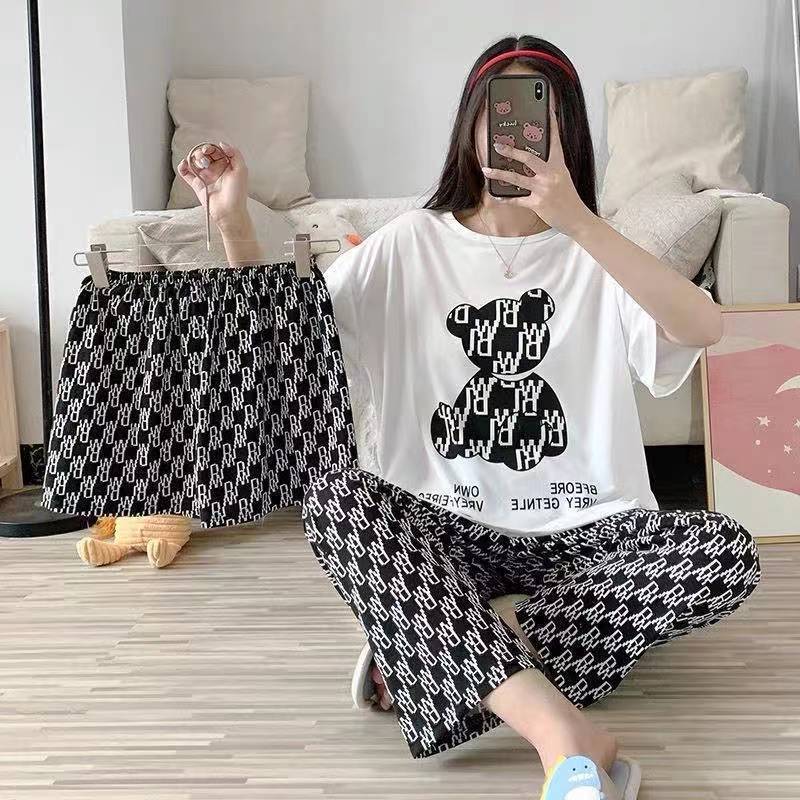 Best Selling Three Piece Set in Southeast Asia Pajamas Women's Summer Home Wear