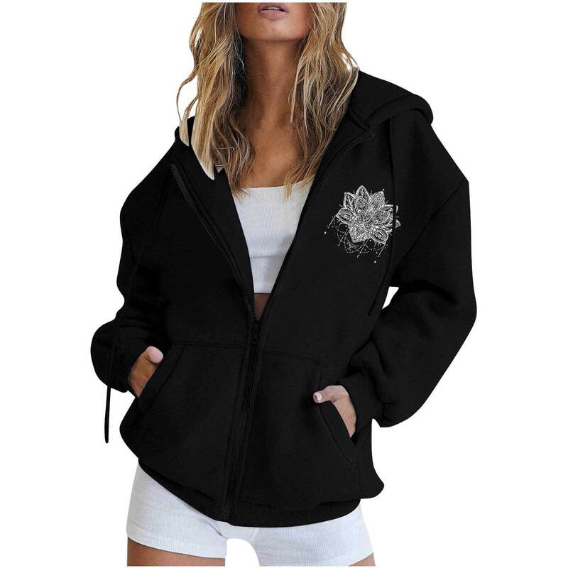2023amazon plus size European and American style zipper sweater top women's cardigan hooded one-piece delivery