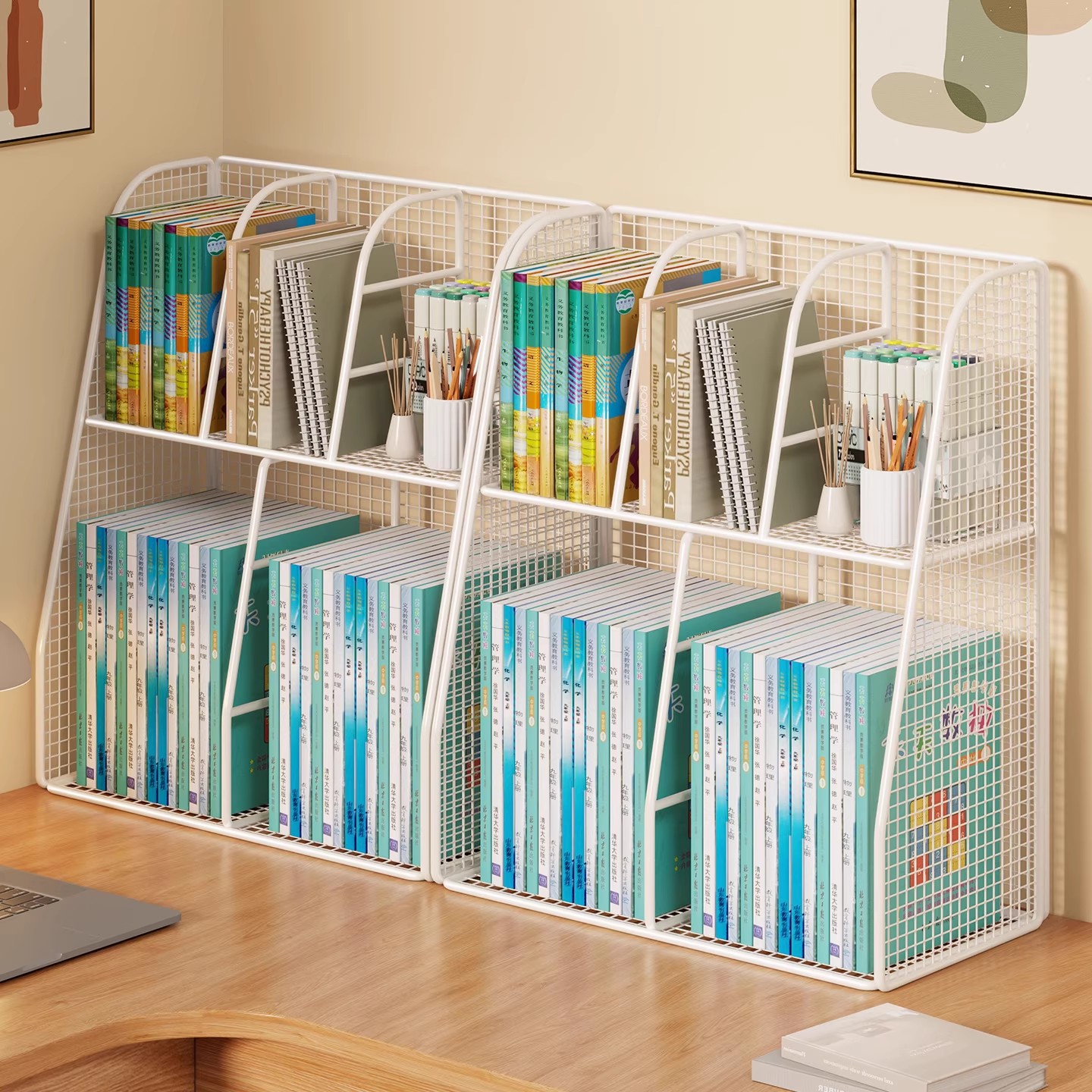 Student Subject Classification Storage Rack Countertop Book Storage Cabinet Layered Bookshelf Multi-Layer File Storage Rack