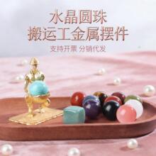 厂家直供金属矿工造型摆件 天然水晶底座家居办公桌面装饰工艺品