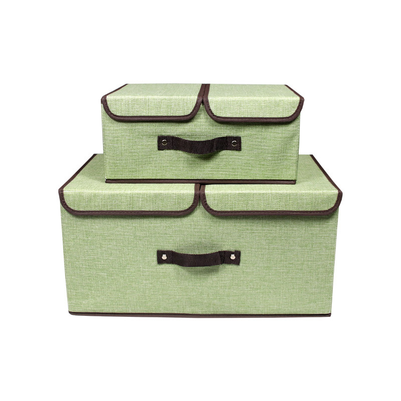 Caja de almacenamiento de tela de doble cubierta de algodón, caja de almacenamiento de ropa plegable a prueba de polvo, caja de almacenamiento de jeans