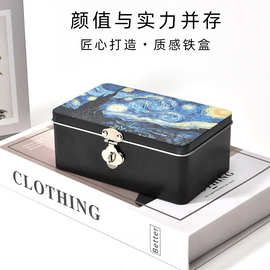 小号锁盲盒带密码锁铁盒私域引流盲盒私密收纳盒食品马口铁盒子