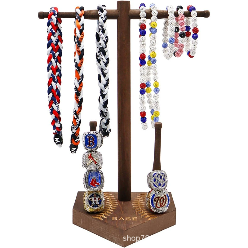 Деревянный держатель для колец Champion, штабелируемый бейсбольный софтбольный турнирный дисплей для колец, настольная стойка для ювелирных изделий, ожерелья