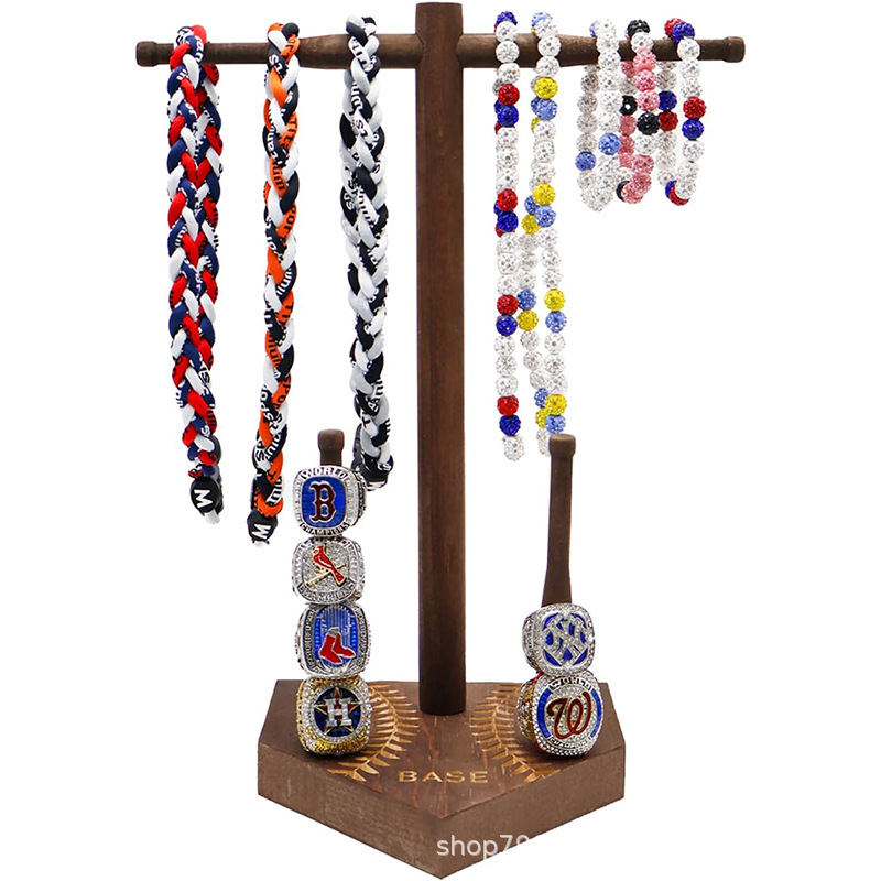 Wooden Champion Ring Holder Stackable Baseball Softball Tournament Ring Display Stand Desktop Jewelry Necklace Rack Wooden Champion Ring Holder Stackable Baseball Softball Tournament Ring Display Stand Desktop Jewelry Necklace Rack