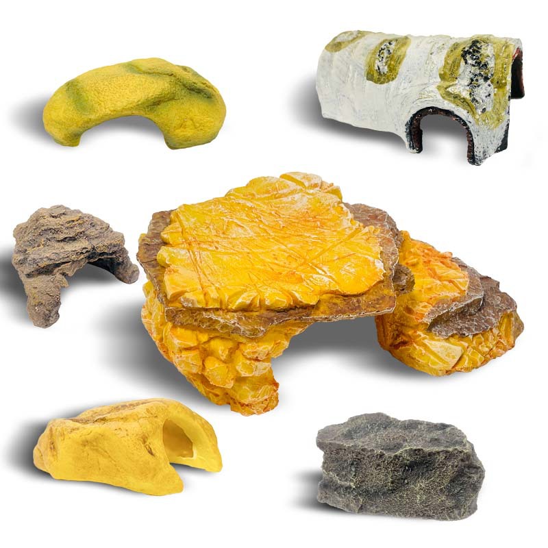 树脂假山造景装饰 沉水岩石乌龟晒台蜥蜴躲避屋小动物休息室 疯抢