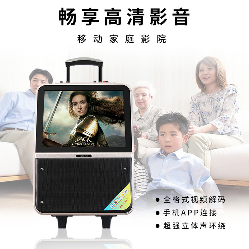外国貿易同スクリーンスピーカー Bluetooth マイク付き携帯電話接続カラオケオーディオポータブルトロリーオーディオメーカー直接供給|undefined