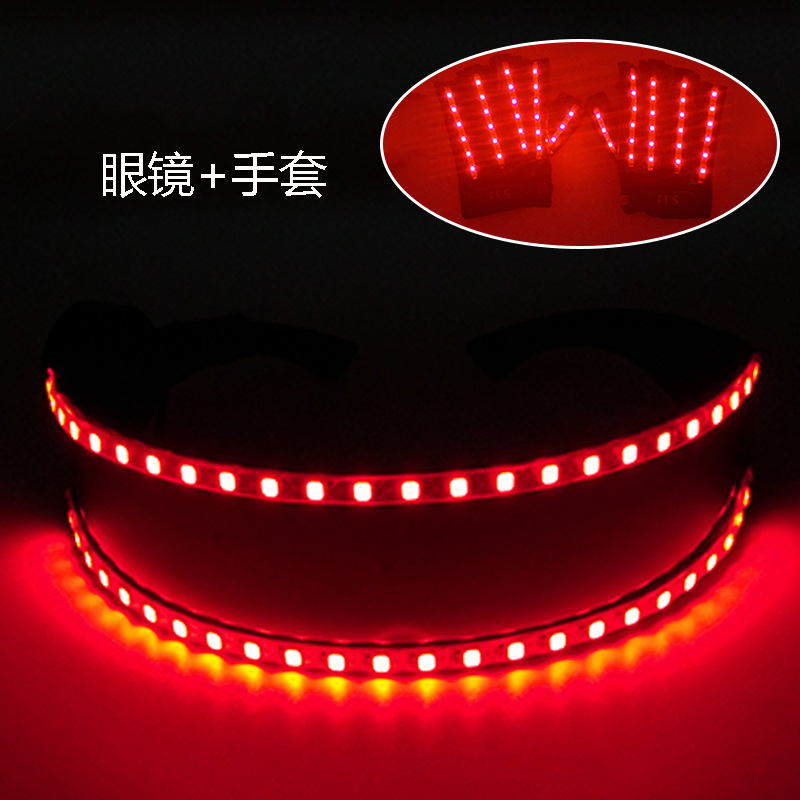 Nuevo LED parpadeante Guantes luminosos 6V etapa bar espectáculo nocturno traje mascarada Accesorios luminosos