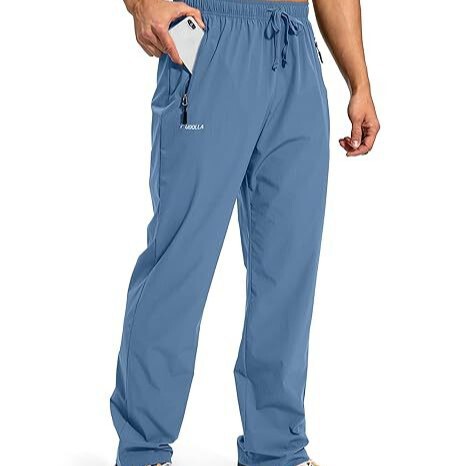 Men's gym pants elastic waist jogging pants with zipper pocket