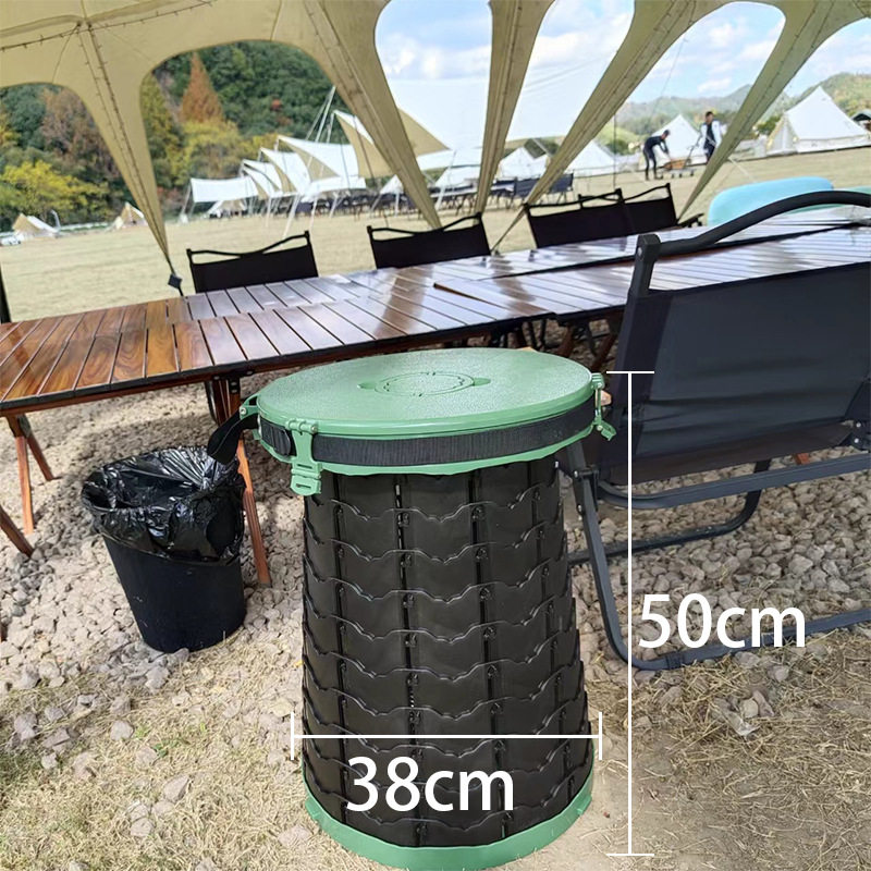 Inodoro portátil plegable multifuncional para camping o coche, diseño engrosado y fácil de almacenar