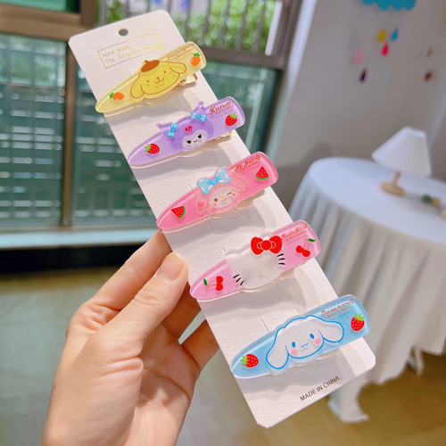 Japanese soft girl headwear cinnamon dog duckbill clip cute water drop clip internet celebrity girl student bangs clip girl