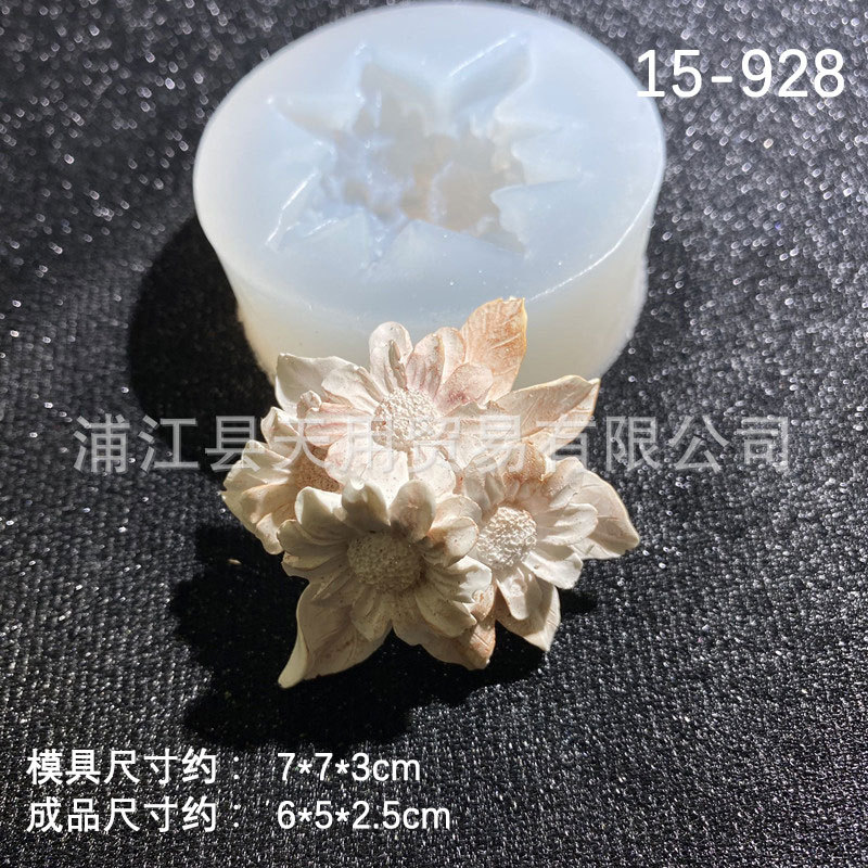 Girasol Rosa Clavel fondant cake molde de silicona DIY coche aromaterapia decoración colgante epoxi