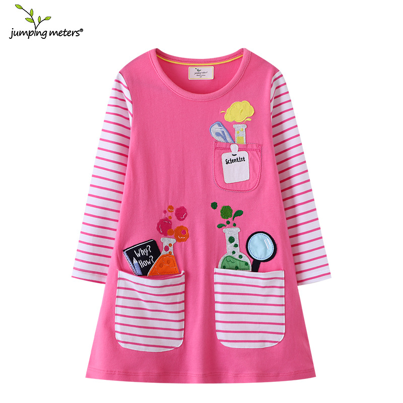 Otoño europeo y americano niños falda otoño nueva ropa de los niños vestido de los niños de dibujos animados de manga larga niñas vestido de distribución al por mayor